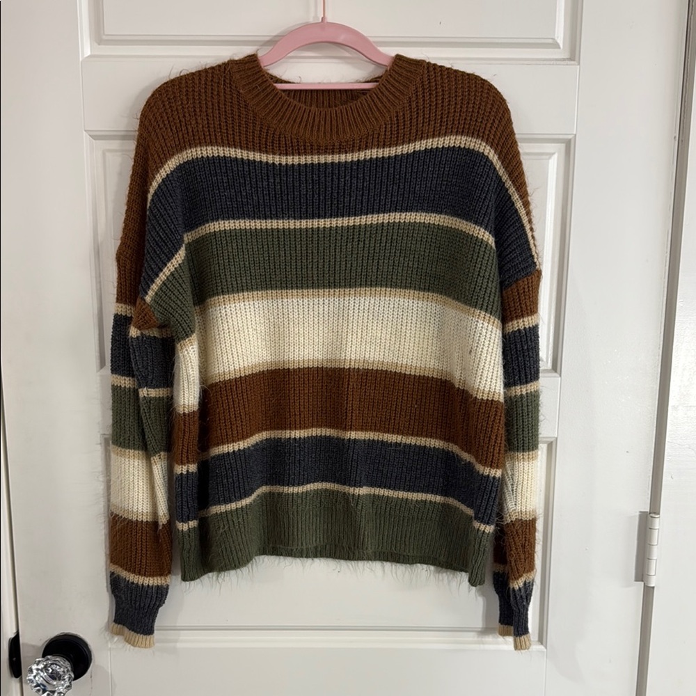 SHEIN Striped Crew Neck Sweater